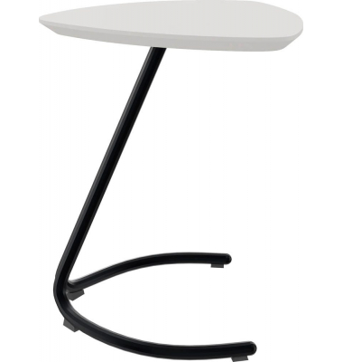 Beistelltisch TRESTA 4260761571041, 69,5cm (H), 55x50cm (BxT), dreieckig abgerundet, weiß / schwarz