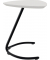Beistelltisch TRESTA 4260761571041, 69,5cm (H), 55x50cm (BxT), dreieckig abgerundet, weiß / schwarz