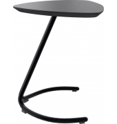 Beistelltisch TRESTA 4260761571058, 69,5cm (H), 55x50cm (BxT), dreieckig abgerundet, schwarz / schwarz