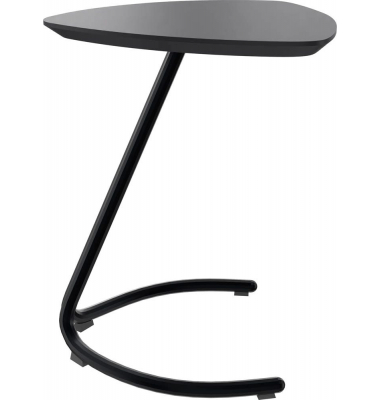 Beistelltisch TRESTA 4260761571058, 69,5cm (H), 55x50cm (BxT), dreieckig abgerundet, schwarz / schwarz