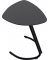Beistelltisch TRESTA 4260761571058, 69,5cm (H), 55x50cm (BxT), dreieckig abgerundet, schwarz / schwarz