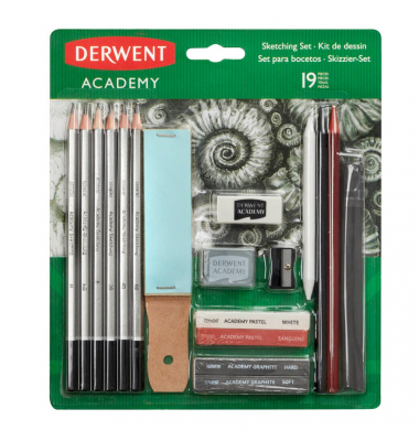 Schreibgeräteset Academy, 2300365, grau, k.A., B,H,HB,2B,4B,6B Schreibgeräteset Academy, 2300365, grau, k.A., B,H,HB,2B,4B,6B