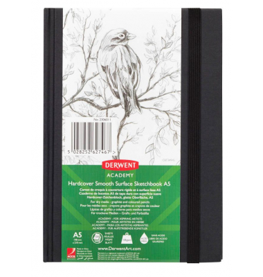 Skizzenbuch Academy A5 blanko, schwarz Hardcover 128 Seiten