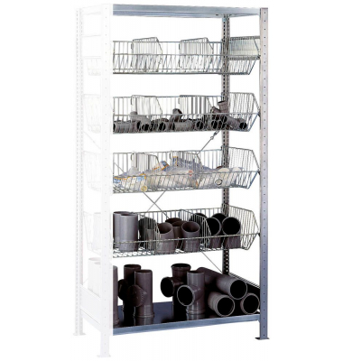 Anbauregal 13673 silber, verzinkt 100,0 x 50,0 x 200,0 cm