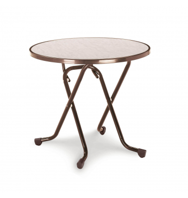 Klapptisch Dublin, 80x80cm (BxT), 73cm (H), rund, braun / braun
