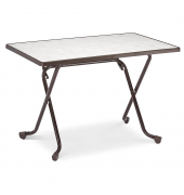 Klapptisch Madrid, 110x110cm (BxT), 73cm (H), rechteckig, grau / braun