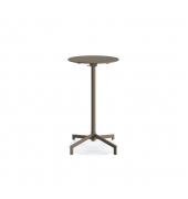 Stehtisch Versa, h&ouml;henverstellbar 74-102cm (H), &Oslash; 60cm (BxT), rund, cappucino / cappucino