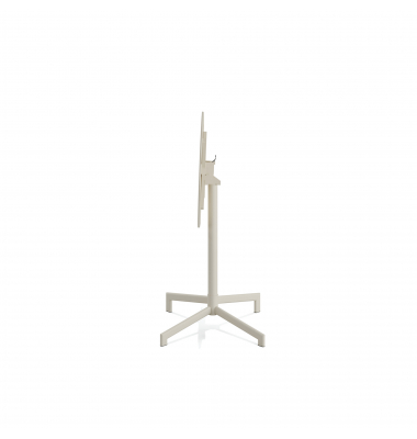 Stehtisch Versa, h&ouml;henverstellbar 74-102cm (H), &Oslash; 60cm (BxT), rund, beige / beige