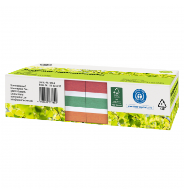 Haftnotizen 5794, oeco Recycling, 75x75mm, rot/weiß/grün/orange, quadratisch