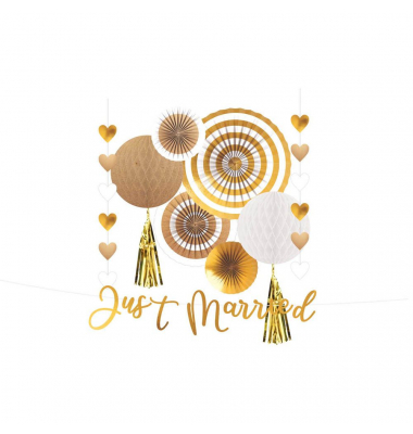 Partydeko-Set gold Hochzeit Partydeko-Set gold Hochzeit