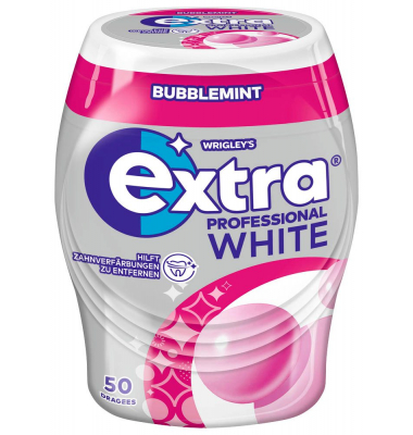 PROFESSIONAL WHITE BUBBLEMINT Kaugummis 50 Dragees