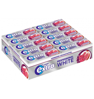 PROFESSIONAL WHITE HIMBEERE GRANATAPFEL Kaugummis 30 Pack à