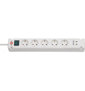 Steckdosenleiste 1150660425 Bremounta USB-C, 5-fach, wei&szlig;
