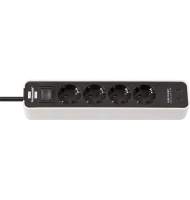 Steckdosenleiste 1153240126 Ecolor USB-C, 4-fach, wei&szlig;
