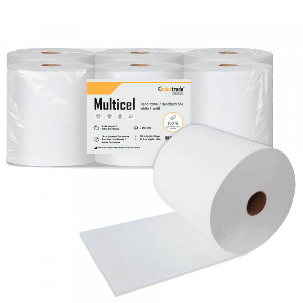 4250016420859 - 6 Handtuchrollen Multicel 2-lagig weiß 4250016420859 6 Rolle 4250016420859 - 6 Handtuchrollen Multicel 2-lagig weiß 4250016420859 6 Rolle