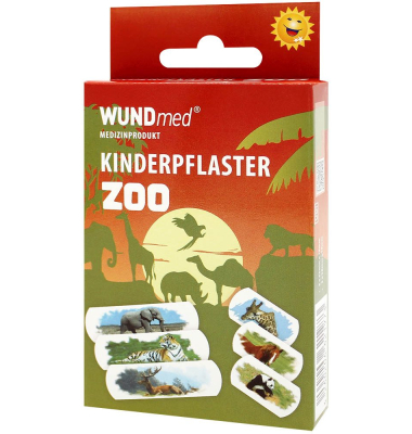 Pflaster Zoo bunt normal & klein 1,9 cm x normal 6,3 cm, klein 3,8 cm cm