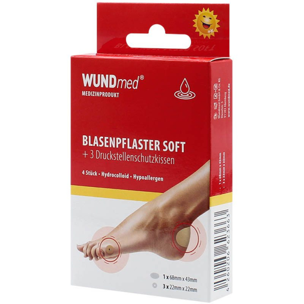 4260206623663 - WUNDmed® Chemoplast Blasenpflaster 4-teilig Medizinprodukt enthält zusätzlich drei Druckstellenkissen 1 Set