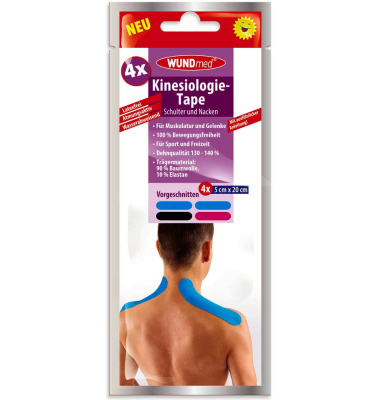 Tape Kinesiologie Tape Schulter und Nacken blau 5,0 x 20,0 cm
