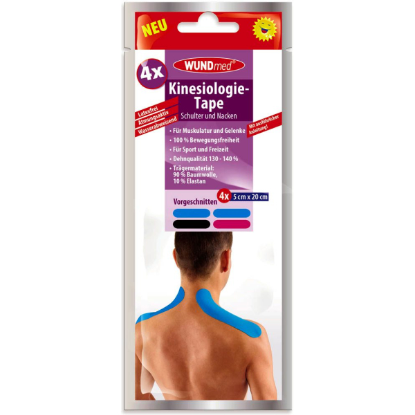 4260206626657 - Tape Kinesiologie Tape Schulter und Nacken blau 50 x 200 cm 4260206626657 4 Stück 4260206626657 - Tape Kinesiologie Tape Schulter und Nacken blau 50 x 200 cm 4260206626657 4 Stück