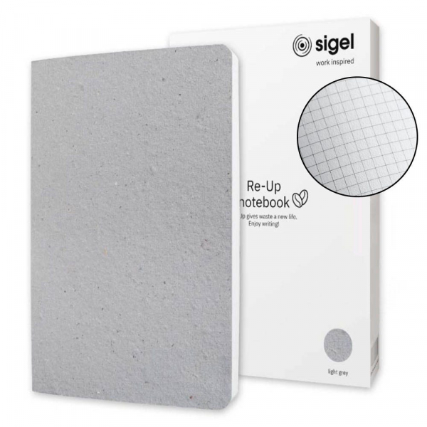 4004360778650 - Notizbuch RU100 RE-UP hellgrau A5 kariert 100g 50 Blatt   100 Seiten 4004360778650 Sigel