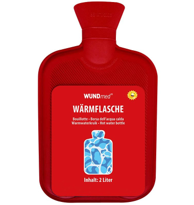 2 Liter Wärmflasche rot