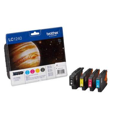 Druckerpatrone LC1240VALBP (kompatibel zu LC-1240), schwarz/cyan/magenta/gelb, ca. 4x 600 Seiten