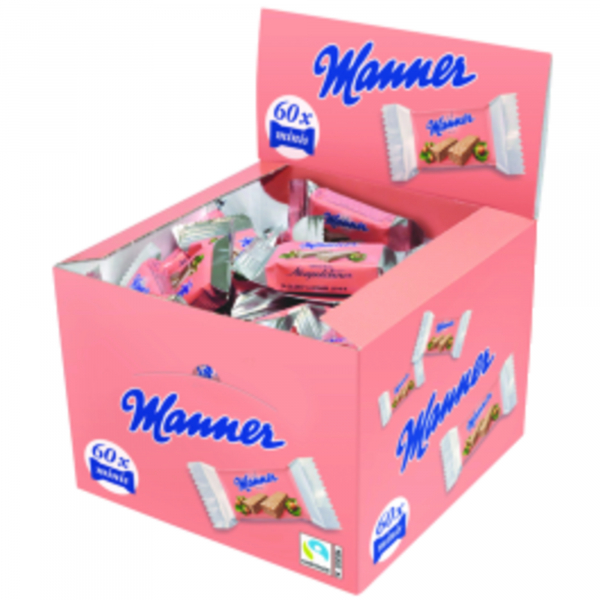 9000331007502 - Manner Schnitten Original Neapolitaner Minis (2 Schnitten pro Portionspackung) 60 Stück Karton 900 Gramm