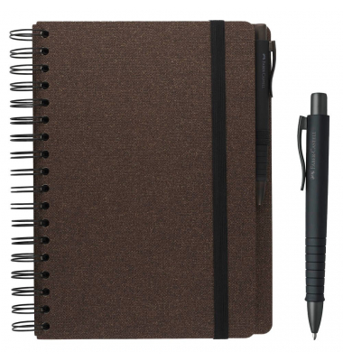 Notizbuch 201553, braun, A5, blanko, 100g, 90 Blatt / 180 Seiten