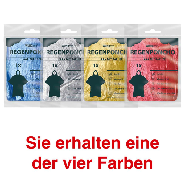 4260206626213 - unisex Regenponcho farbsortiert Einheitsgröße 4260206626213 WUNDmed 4260206626213 - unisex Regenponcho farbsortiert Einheitsgröße 4260206626213 WUNDmed