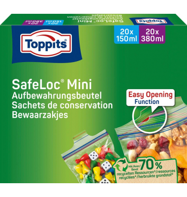 40 Toppits Gefrierbeutel SafeLoc Mini 40 Toppits Gefrierbeutel SafeLoc Mini