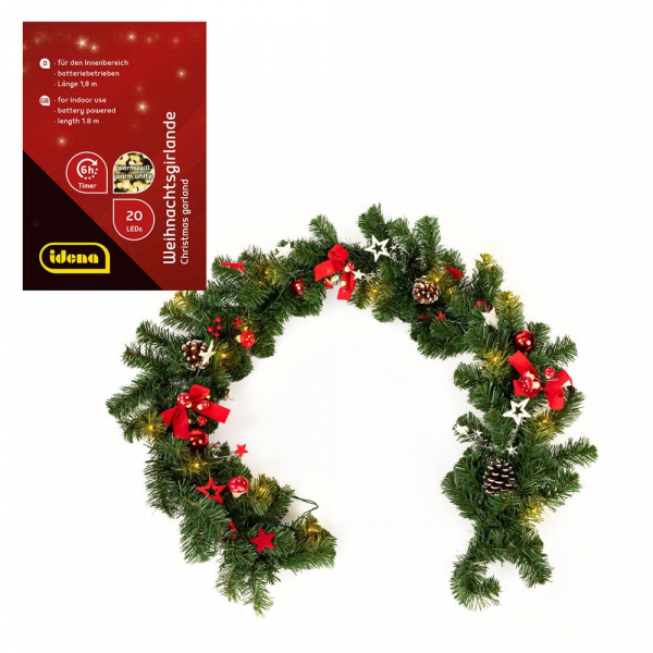 4064997305476 - Weihnachtsgirlande mit 20er LED Lichterkette grün 18 m 4064997305476 Idena 4064997305476 - Weihnachtsgirlande mit 20er LED Lichterkette grün 18 m 4064997305476 Idena