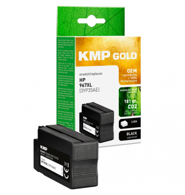 Gold  schwarz pigmentiert Druckerpatrone kompatibel zu HP 967XL (3JA31AE)