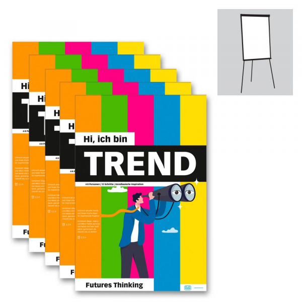 4057305067357 - Flipchartblock PLAYROOM TREND FLIP 13 vorgedruckte Blatt für Future Thinking Innovationsprozesse B 650 x H 970 mm Papier mehrfarbig 5 Stück