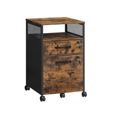 Rollcontainer braun, schwarz 2 Auszüge 42,0 x 44,0 x 69,0 cm