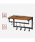 Wandgarderobe braun Holz 8 Haken 40,0 x 24,0 cm