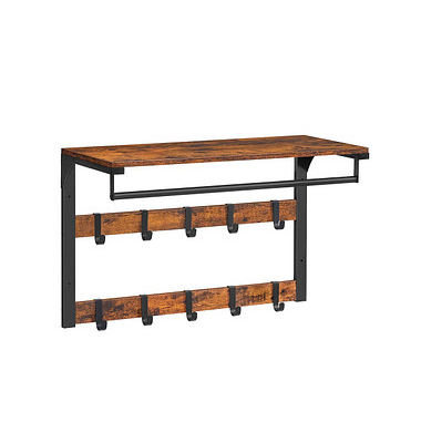 Wandgarderobe braun Holz 10 Haken 65,0 x 42,0 cm