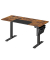 Schreibtisch, elektrisch höhenverstellbar, 72-120cm (H), 140x60cm (BxT), rechteckig, braun / schwarz