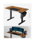 Schreibtisch, elektrisch höhenverstellbar, 72-120cm (H), 140x60cm (BxT), rechteckig, braun / schwarz