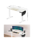 Schreibtisch, elektrisch höhenverstellbar, 72-120cm (H), 140x60cm (BxT), rechteckig, weiß / weiß