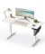 Schreibtisch, elektrisch höhenverstellbar, 72-120cm (H), 140x60cm (BxT), rechteckig, weiß / weiß