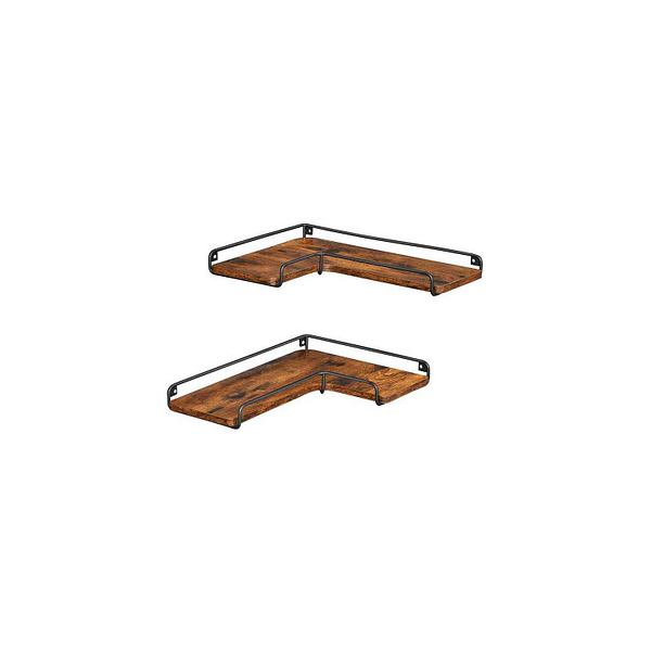 0194343042992 - Vasagle L-förmiges Eckregal 2er Set Wandregal Industrie-Design Regale für die Wand für Wohnzimmer Schlafzimmer Küche vintagebraun-schwarz 0194343042992 - Vasagle L-förmiges Eckregal 2er Set Wandregal Industrie-Design Regale für die Wand für Wohnzimmer Schlafzimmer Küche vintagebraun-schwarz