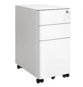 Rollcontainer weiß 3 Auszüge 30,0 x 46,0 x 59,2 cm