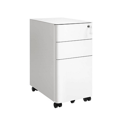 Rollcontainer weiß 3 Auszüge 30,0 x 46,0 x 59,2 cm