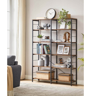 Bücherregal braun, schwarz 120,0 x 30,0 x 170,0 cm