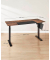 Schreibtisch, elektrisch höhenverstellbar, 72-120cm (H), 160x60cm (BxT), rechteckig, braun / schwarz