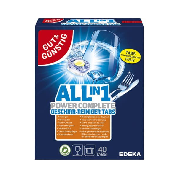4311501629604 - Geschirrspültabs All-in-1 Power 4311501629604 Gut & Günstig 40 Stück