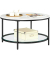 Beistelltisch LCT071B13, 46cm (H), 80x80cm (BxT), rund, weiß, marmor / schwarz