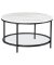 Beistelltisch LCT071B13, 46cm (H), 80x80cm (BxT), rund, weiß, marmor / schwarz