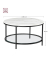 Beistelltisch LCT071B13, 46cm (H), 80x80cm (BxT), rund, weiß, marmor / schwarz
