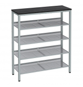 Schuhregal silber, schwarz 75,0 x 28,0 x 93,0 cm